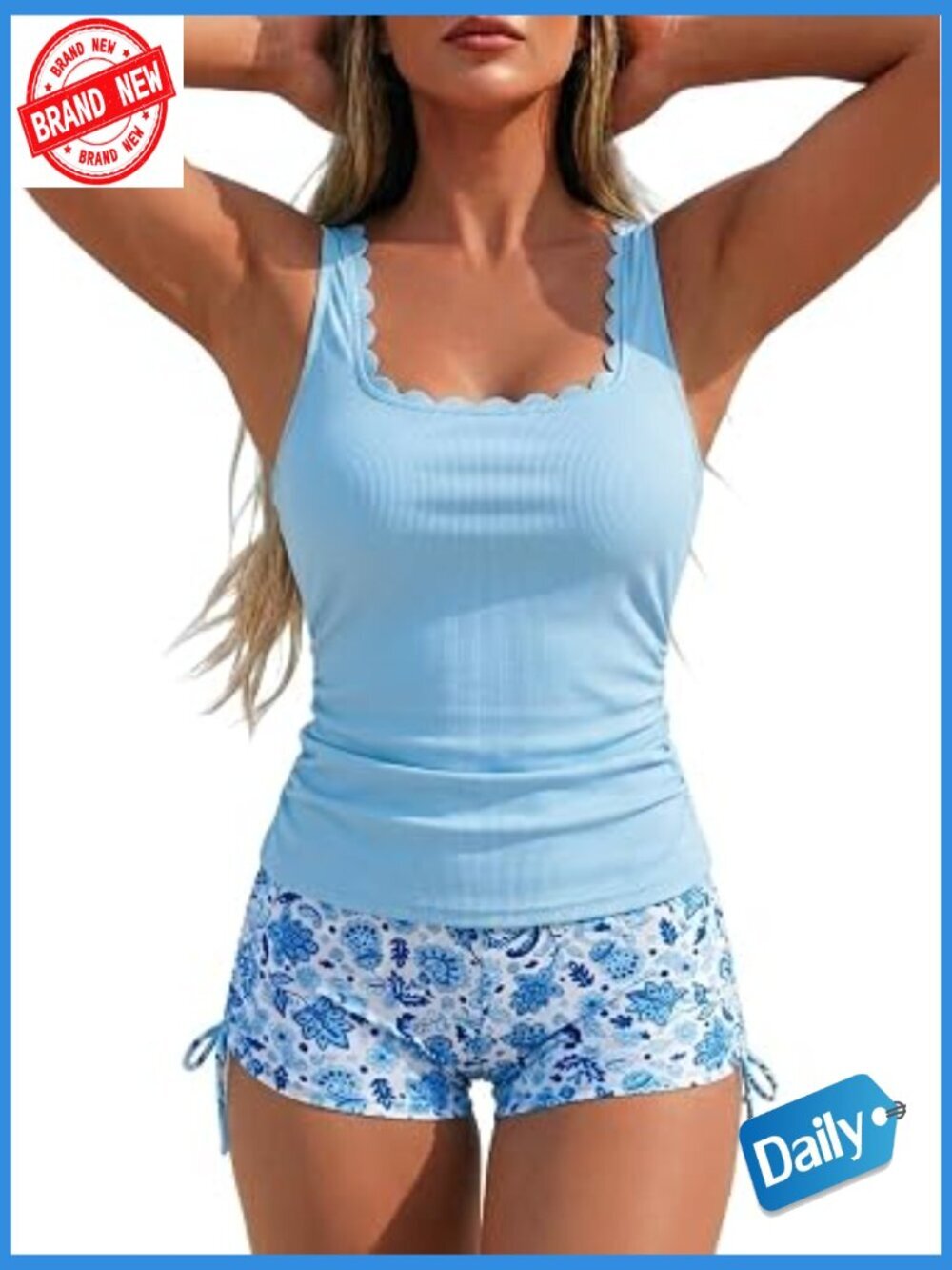 Tankini Swimsuit with Tummy Control & Shorts 2 Piece Modest